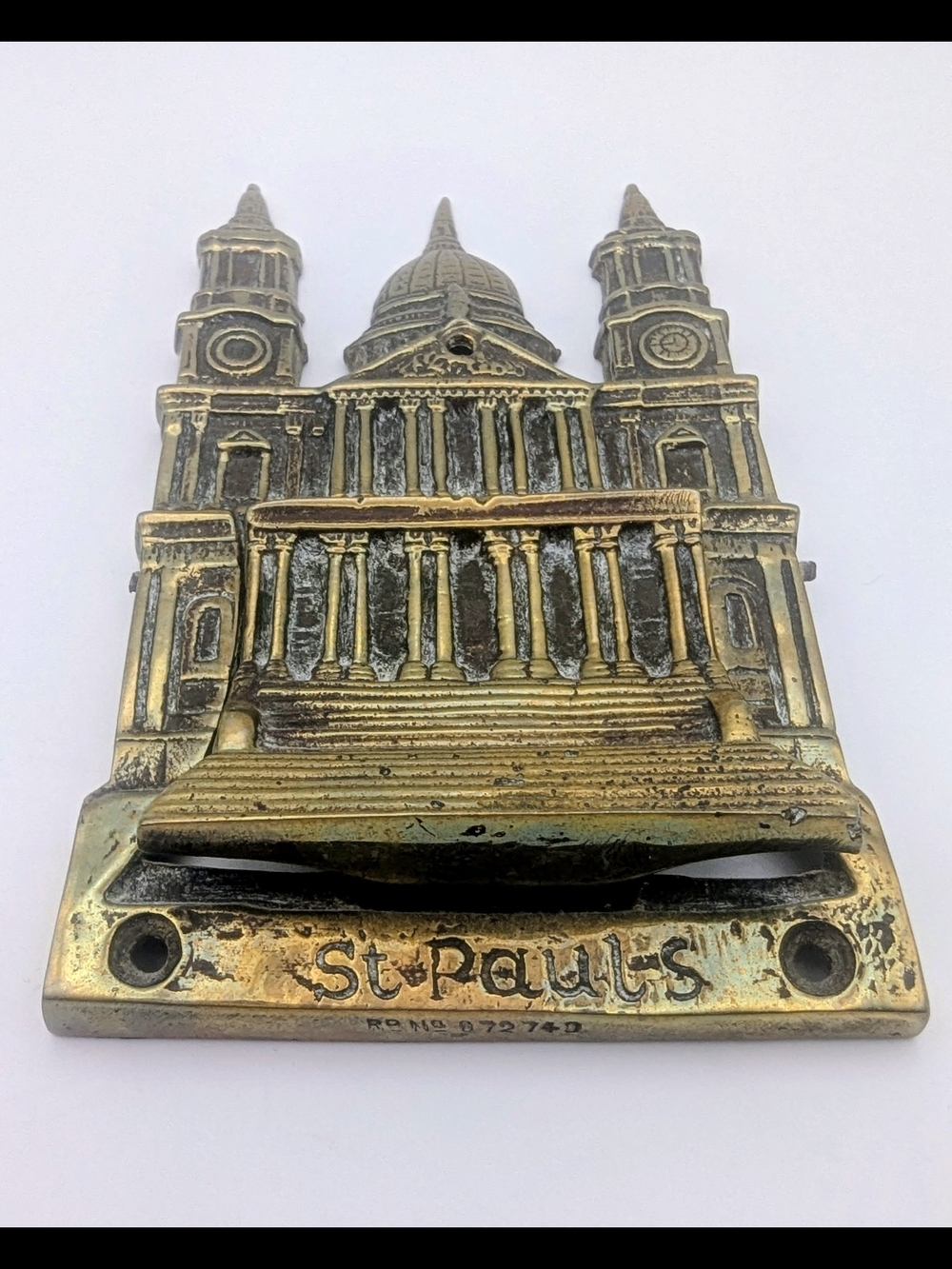 St. Paul's Brass Decorative Door Knocker - Antique Brass Finish
